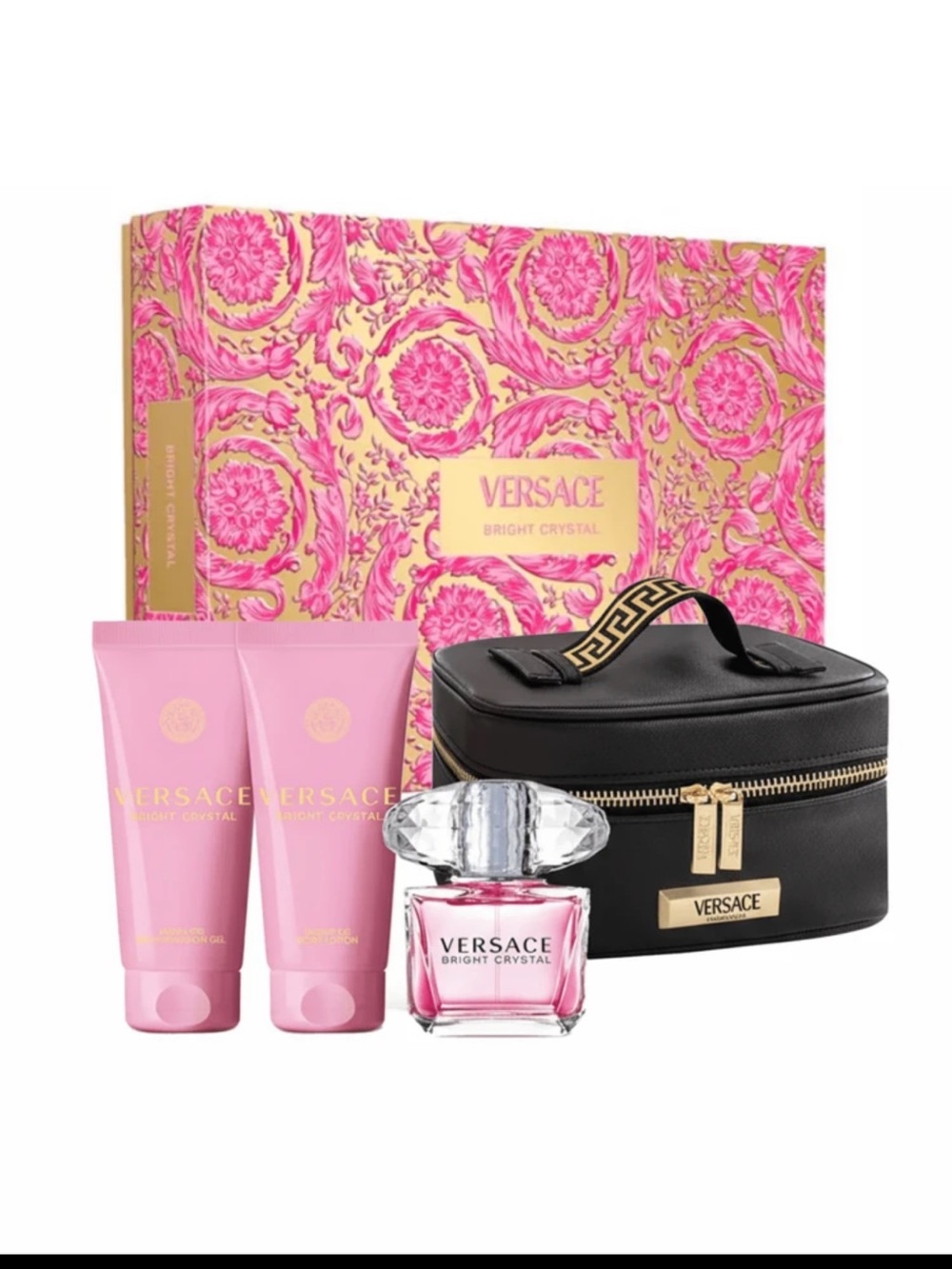 Versace Bright Crystal Set  - Pink, Black & Gold